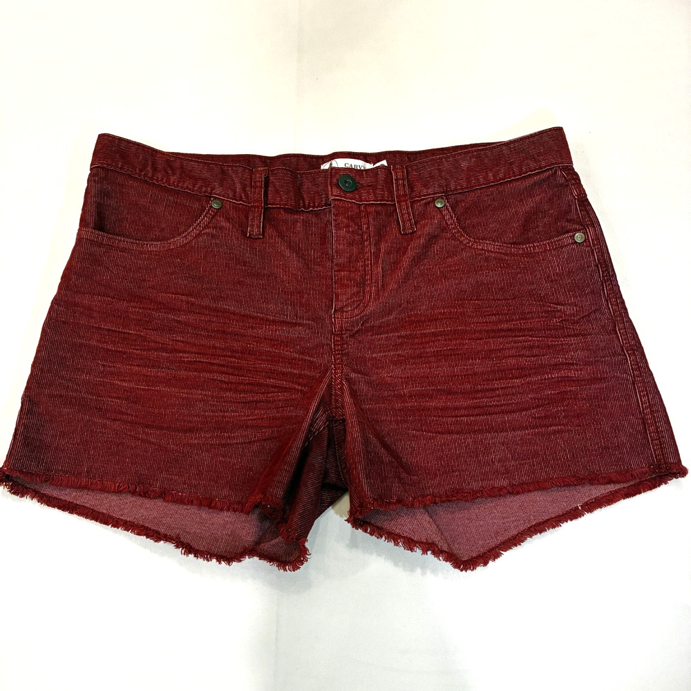 Carve Designs Corduroy Cut-Off Women's 4" Shorts Size 6US Color Burgundy
